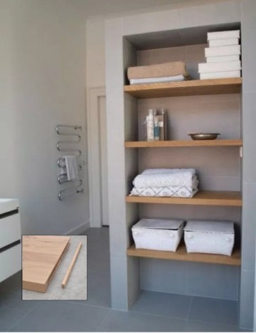 720x2000x0eiken zwevende wandplank in nis 0 1