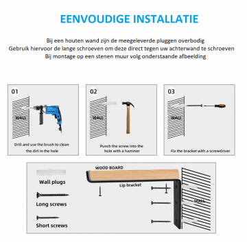 720x2000x0l plankdrager staal 20cm diep zwart montage handleiding 0
