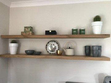 Eiken wandplank met led 0