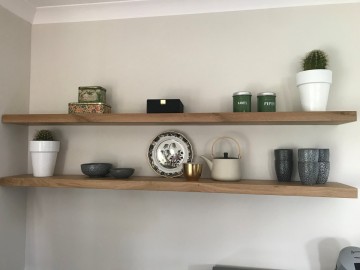 Eiken wandplank met led 2 0