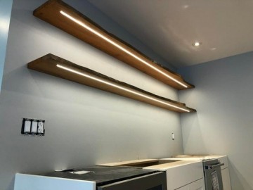 Eiken wandplank met led verlichting 0