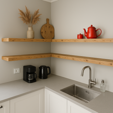 Eiken wandplanken hoekopstelling 0