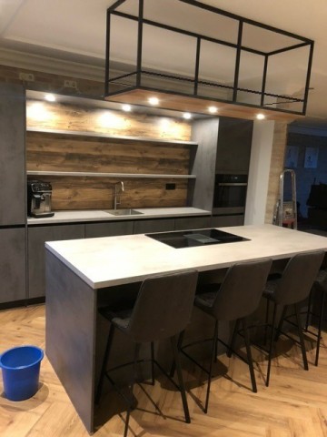 Industrieel kookeiland lamp loft met flessenrand