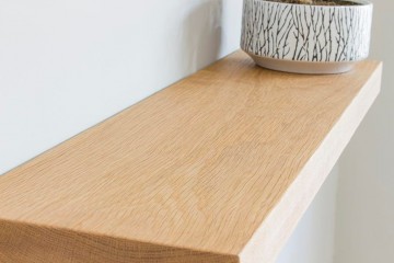 Rechte eiken wandplank zwevend 1