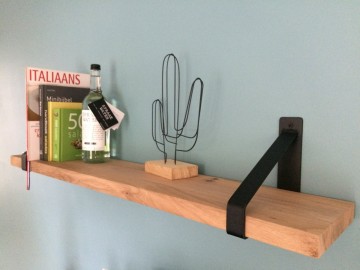 Stalen wandplankdrager zwart  0