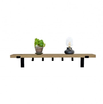 Wandplank met zwarte  eiken hout down