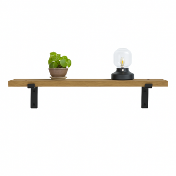 Zwarte plankdrager down eiken plank