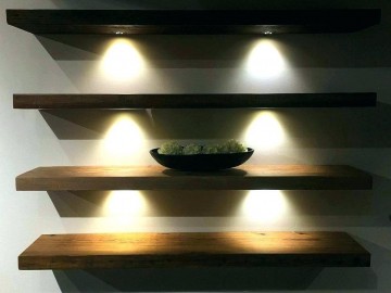 Zwevende wandplank met led verlichting 0